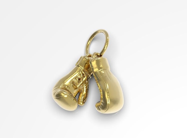 Large Heavy 9ct Yellow or Rose or White Gold 2 x Boxing Gloves Pendant 1 PAIR