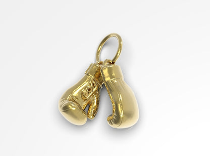 Large Heavy 9ct Yellow or Rose or White Gold 2 x Boxing Gloves Pendant 1 PAIR