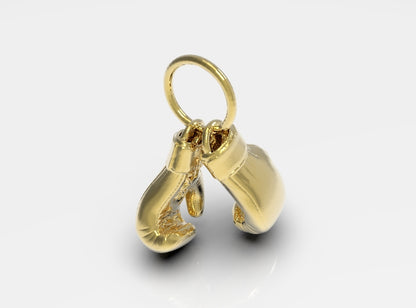Large Heavy 9ct Yellow or Rose or White Gold 2 x Boxing Gloves Pendant 1 PAIR