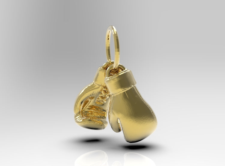 Large Heavy 9ct Yellow or Rose or White Gold 2 x Boxing Gloves Pendant 1 PAIR