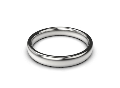 Genuine Solid 9ct 9kt Barrell White Gold Wedding Band Ring Size L 3mm Wide