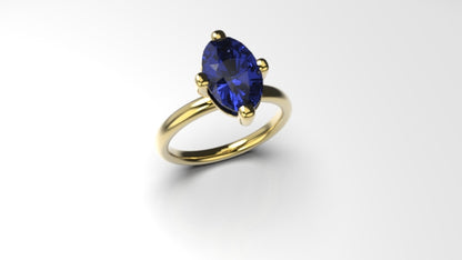 Genuine 9ct Yellow, White or Rose Gold Synthetic Gemstone Ring in your size.