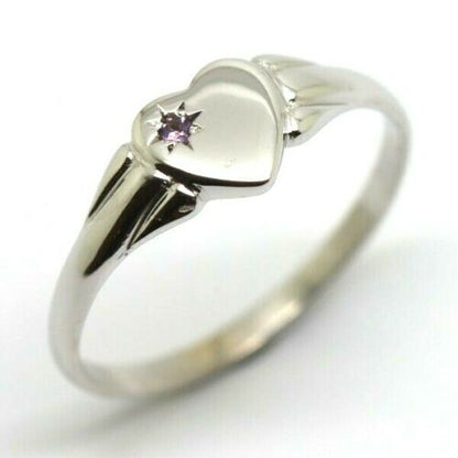 Genuine 9ct 9K Yellow, Rose or White Gold 375, Amethyst (Birthstone Of February) Signet Ring
