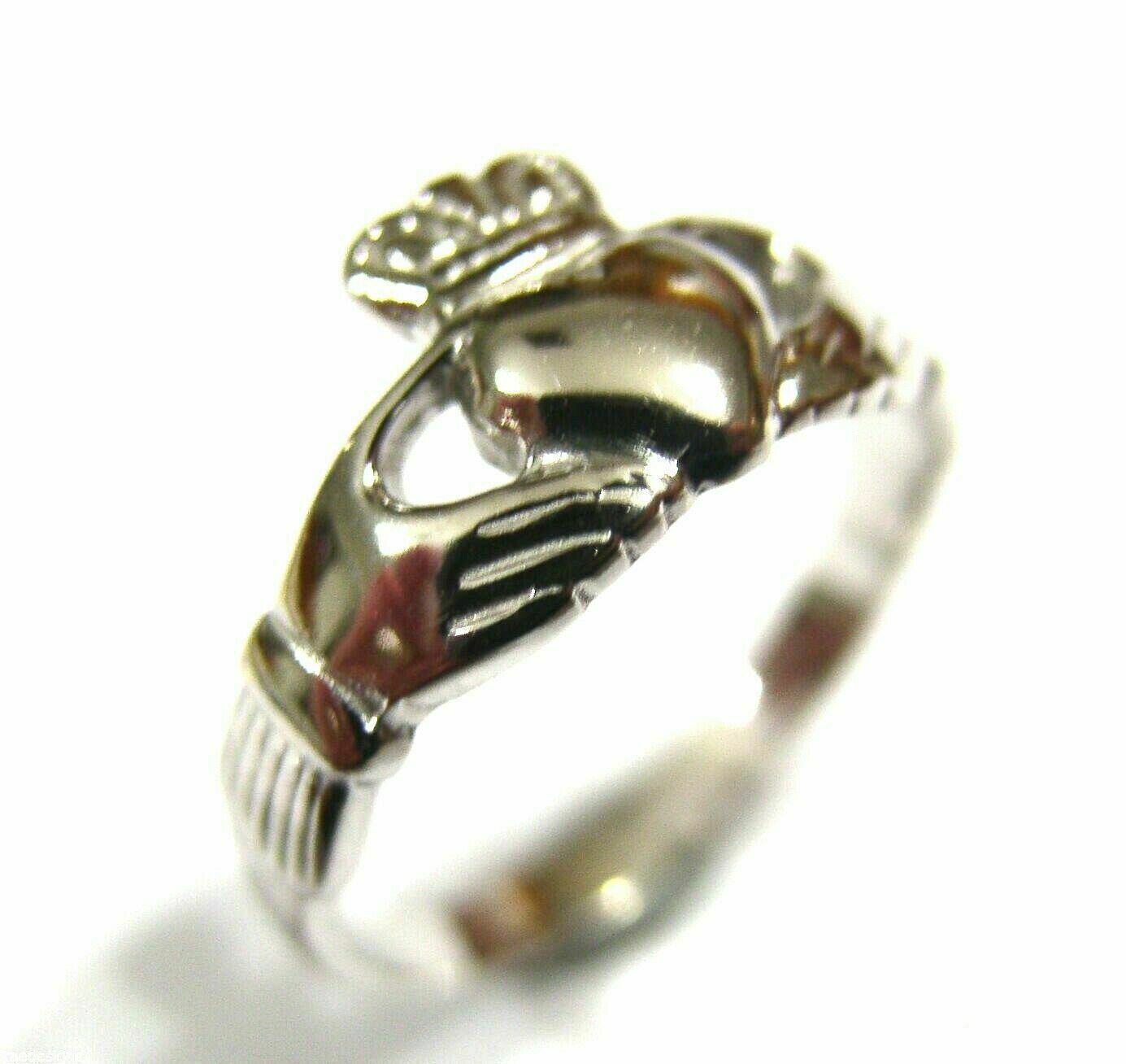 Genuine 9ct 375 Solid Yellow, Rose or White Gold Claddagh Celtic Friendship Ring In Your (Sizes L to S)
