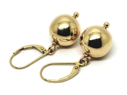 Kaedesigns 9ct 9k 375 Yellow, Rose or White Gold Continental Hooks 12mm Ball Plain Earrings